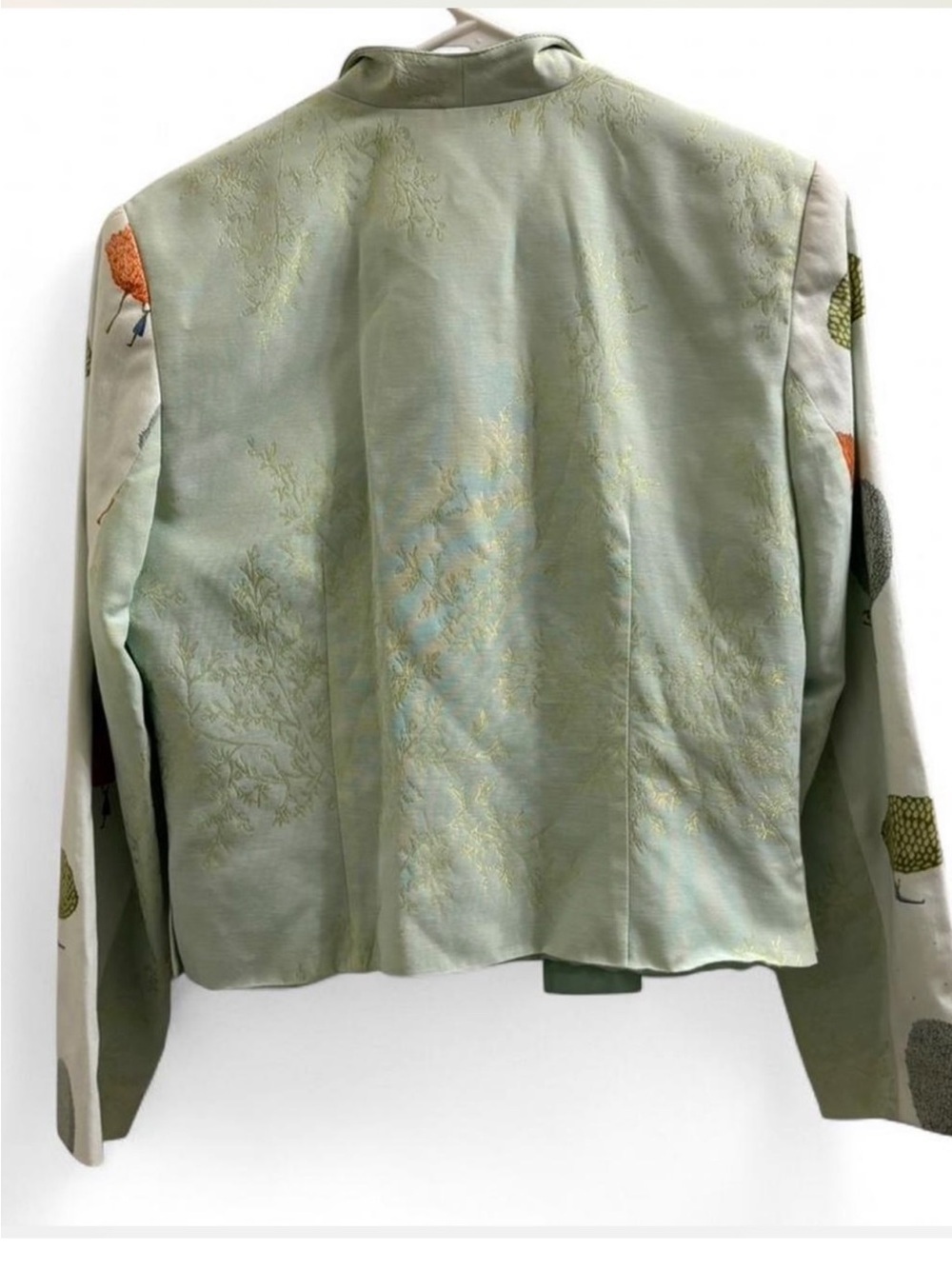 Light Green Tree-Print Zip Front Jacket -  Tapp New York - Picture 4 of 7
